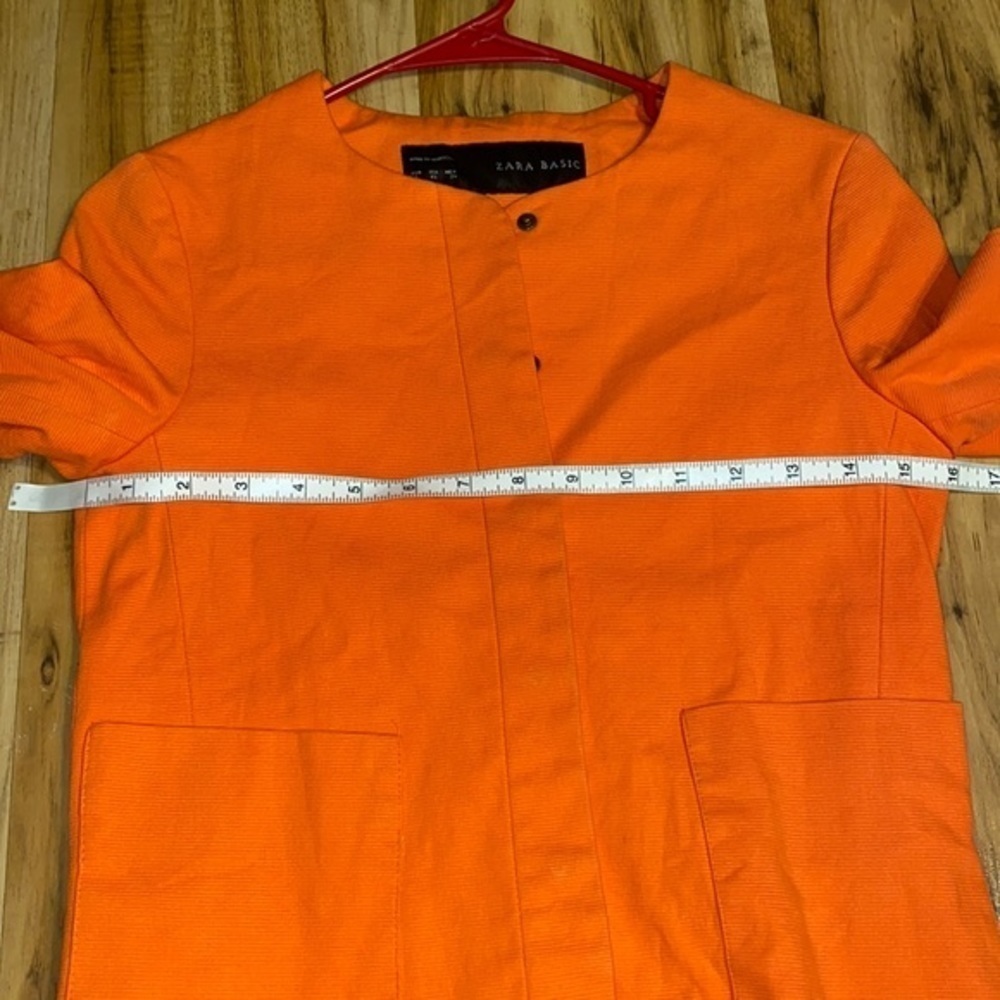 Zara Basic Blazer Orange Womens Extra Small - image 5